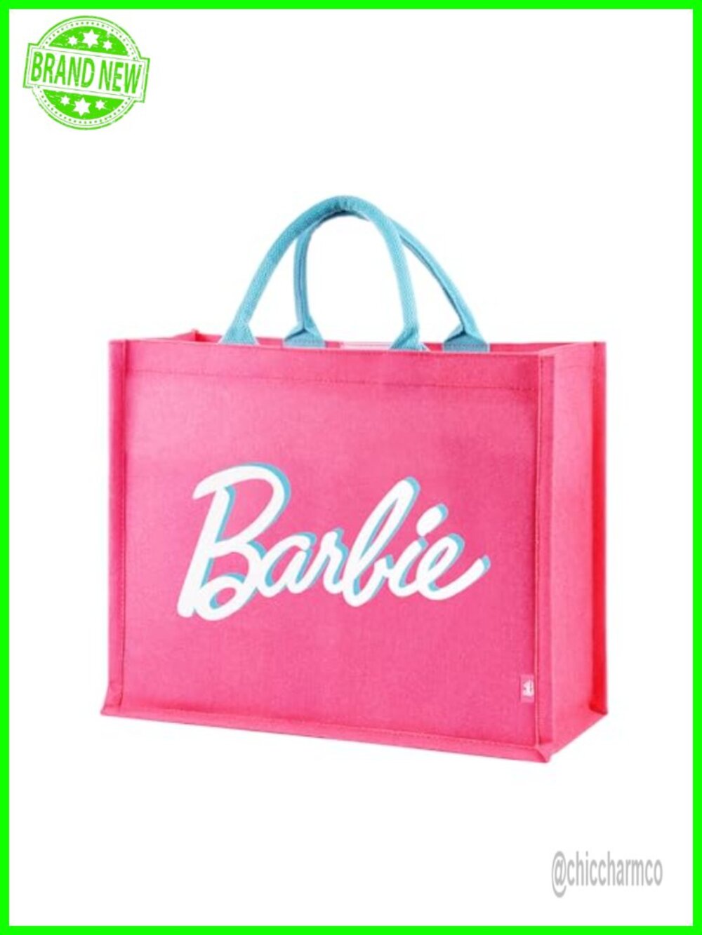 Large Canvas Tote Bag Barbie Foldable Lightweight Travel Beach Handbag